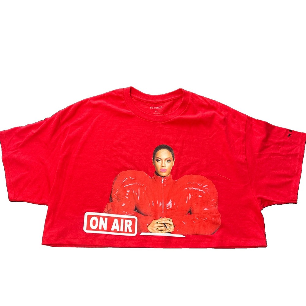 Beyonce Renaissance World Tour 2023 Merch T Shirt Red On Air Size XL Custom Crop